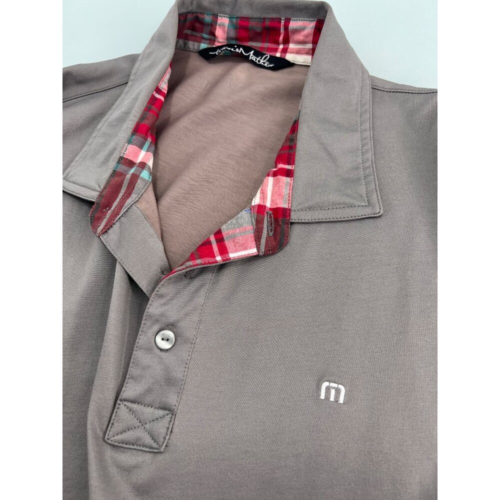 Travis Mathew Men Golf Polo Shirt XL Pima Cotton Blend Gray Short Sleeve